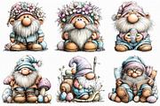 Cute Easter Gnomes Clipart, an Illustration by Libby Wishes (Thumbnail 2 of 6)