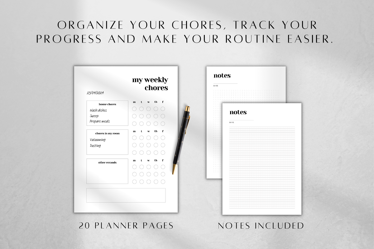Digital Cleaning & Household Planner, a Stationery Template by BRANDcontent (Photo 3 of 6)