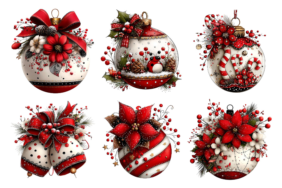 Christmas Whimsical Ornament Clipart, a Seasonal Illustration by Creative Art (Photo 4 of 7)