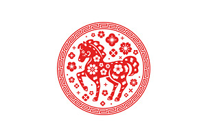 Chinese Horse 2026 Label New Year, an Object Illustration by kotoffei