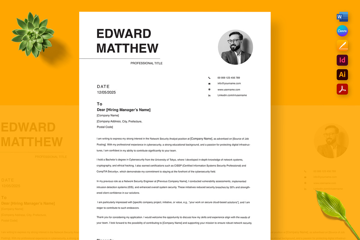 Job Application Resume, a Resume Template by Nur Designer (Photo 2 of 4)