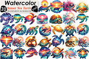 Sunset Sea Turtle Sublimation, an Illustration by Black Bird Studio (Thumbnail 1 of 6)