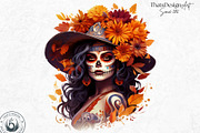 La Catrina Day of the Dead Clipart, a Person Illustration by ThatsDesignArt (Thumbnail 7 of 10)
