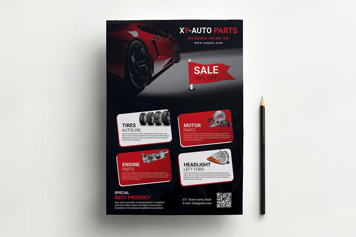 Auto Parts Flyer, a Flyer Template by ideaz_sabbir (Photo 6 of 7)