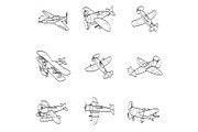 Airplanes. 30 vector patterns, a Pattern Graphic by Alena Stoyko design (Thumbnail 2 of 13)