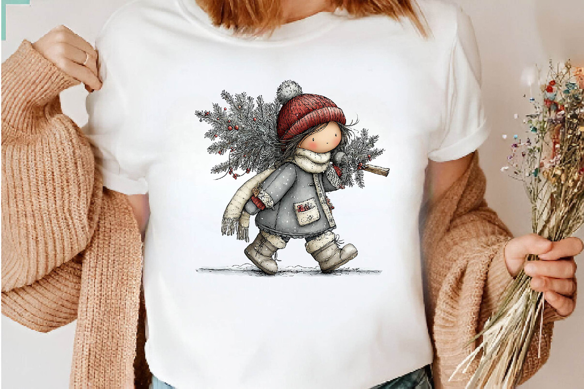 Vintage Christmas Woman PNG Clipart, a Seasonal Illustration by CreationArt (Photo 6 of 7)
