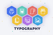 Typography | 32 Icons Set, an Outline Icon by Marina Silence (Thumbnail 1 of 16)