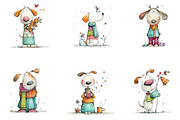 Quirky Christmas Dog Clipart Bundle, a Seasonal Illustration by CreationArt (Thumbnail 2 of 5)