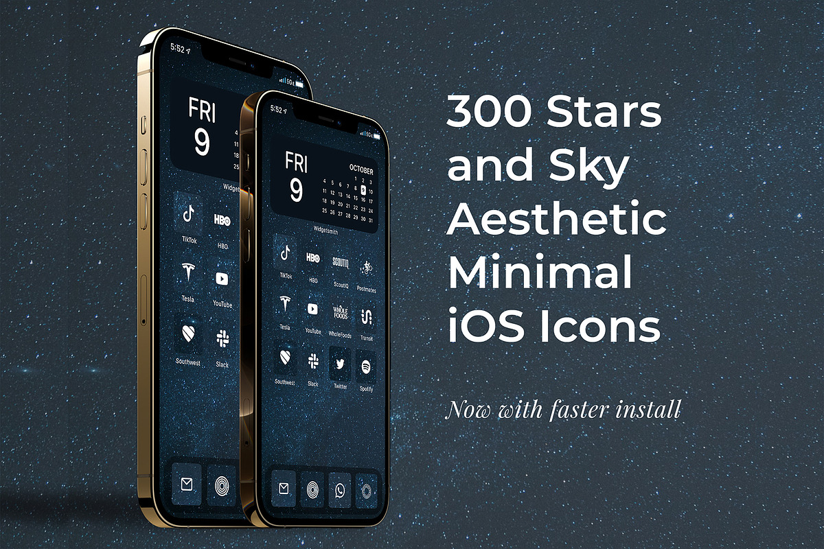 300 Stars & Night Sky iOS 14 Icons, an Icon by A Good Design Studio (Photo 1 of 5)