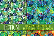 Tropical Leaf Patterns & Backgrounds, a Pattern Graphic by PinkPueblo (Thumbnail 2 of 2)