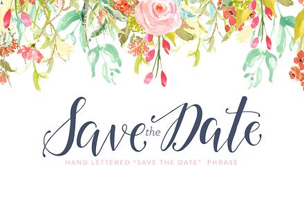 Hand Lettered Save the Date Phrase