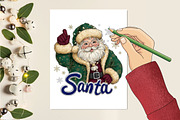 Pink Leopard Glitter Santa PNG, an Illustration by designcity5 (Thumbnail 3 of 8)