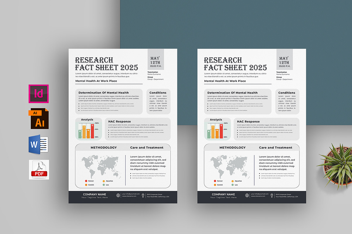 Research fact sheet | Word & Indesig, a Brochure Template by obayes (Photo 1 of 3)