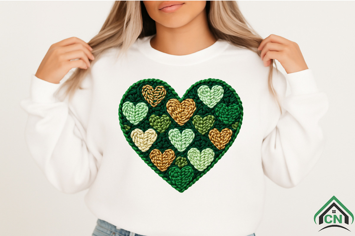 St Patrick Crochet Heart PNG, an Illustration by Craft Nest (Photo 2 of 4)