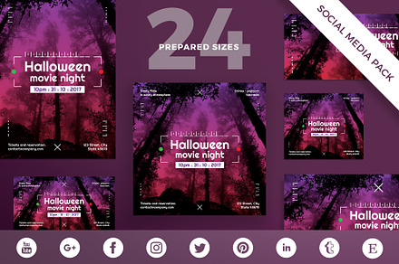 Social Media Pack | Halloween Movie, a Social Media Template by Amber Graphics
