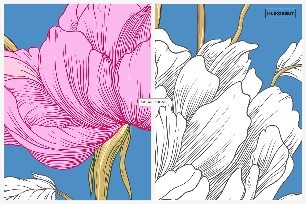Elegant Bloom Luxury Pattern Design, a Pattern Graphic by likorbut (Photo 4 of 13)