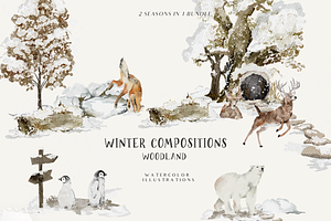 Fall & Winter Woodland Animals Set