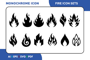 Minimal Fire Icons Vector Bundle, a Solid Icon by Fontmine Studio