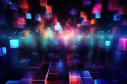 abstract background with glowing cub, a Photo by Iftikhar Alam