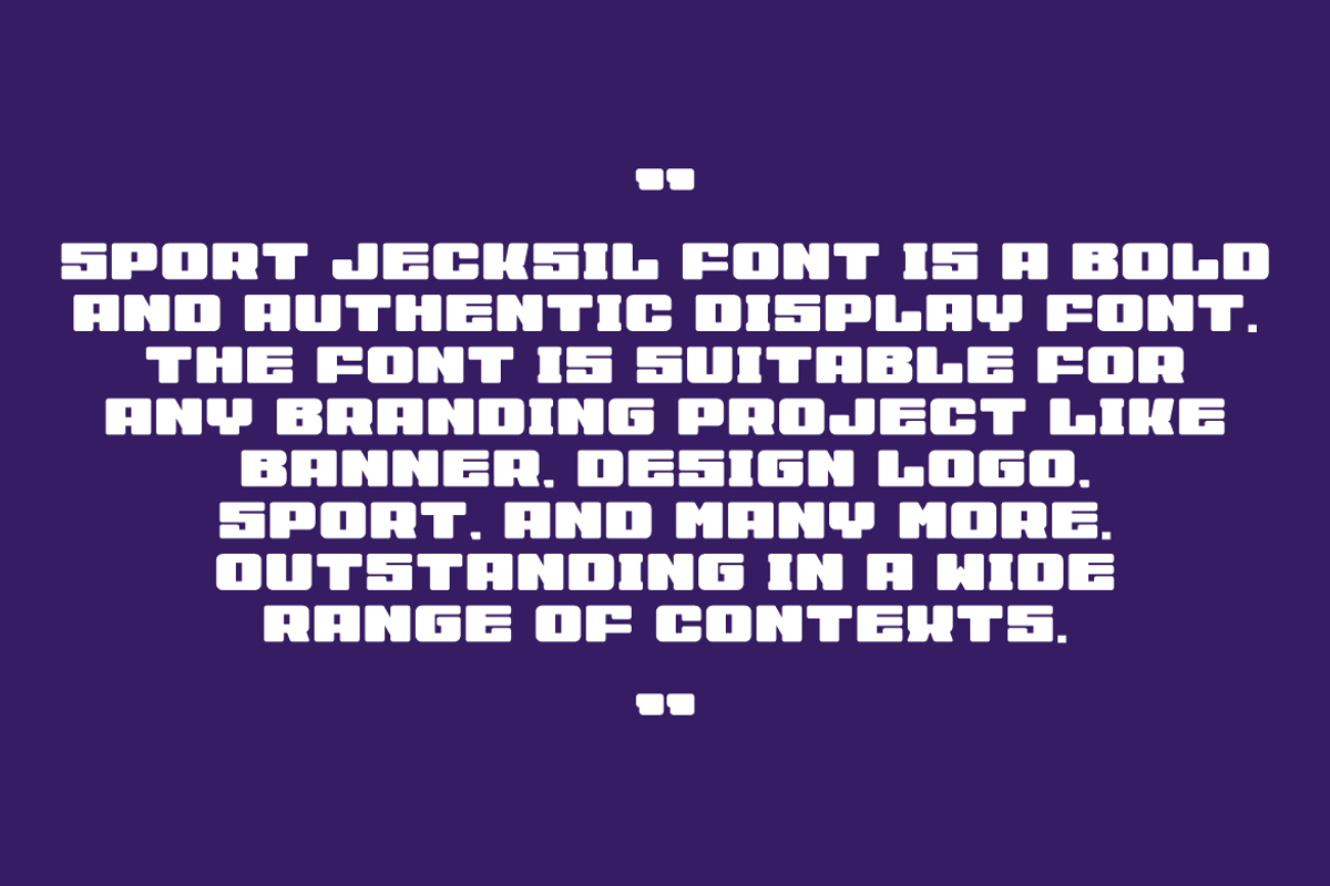 Sport Jecksil, a Sans Serif Font by QR Design Studio (Photo 5 of 7)