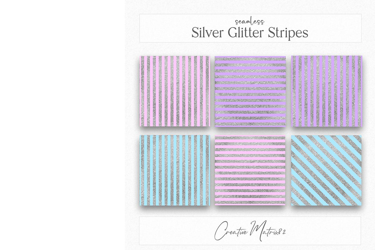 Silver Glitter Stripes Seamless JPG, a Texture Graphic by Creative Matrix82 (Photo 3 of 5)