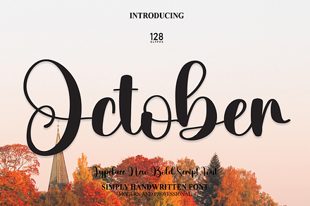 October | Script Font, a Script Font by Scratchones