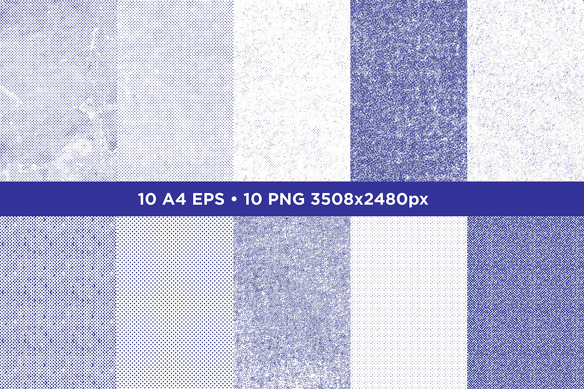 10 Vector Halftone Textures, a Texture Graphic by Designdell (Photo 2 of 2)