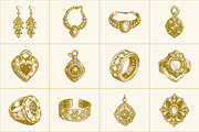 Vintage Jewellery Illustration Set, a Decorative Illustration by Prosymbols (Thumbnail 8 of 8)