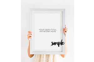 White Frame Mock Up Styled Photos