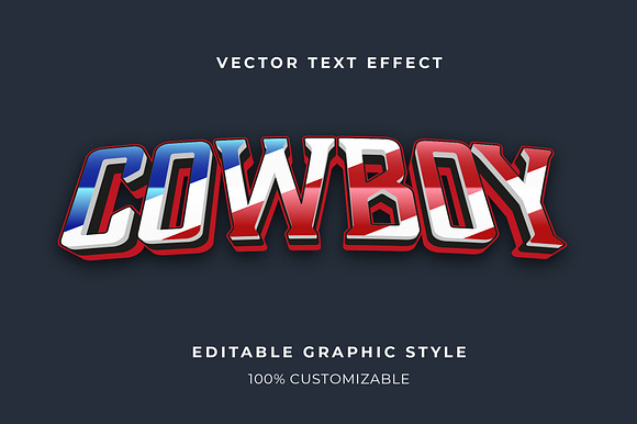 3D Chrome USA Flag Text Effect preview 3