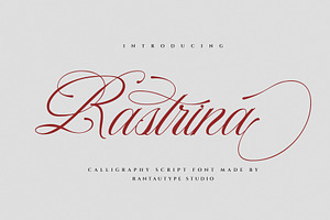 Rastrina Calligraphy Script Font, a Script Font by RantautypeStudio