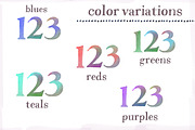 Watercolor Numbers Clip Art, an Illustration by Angie Makes (Thumbnail 2 of 2)