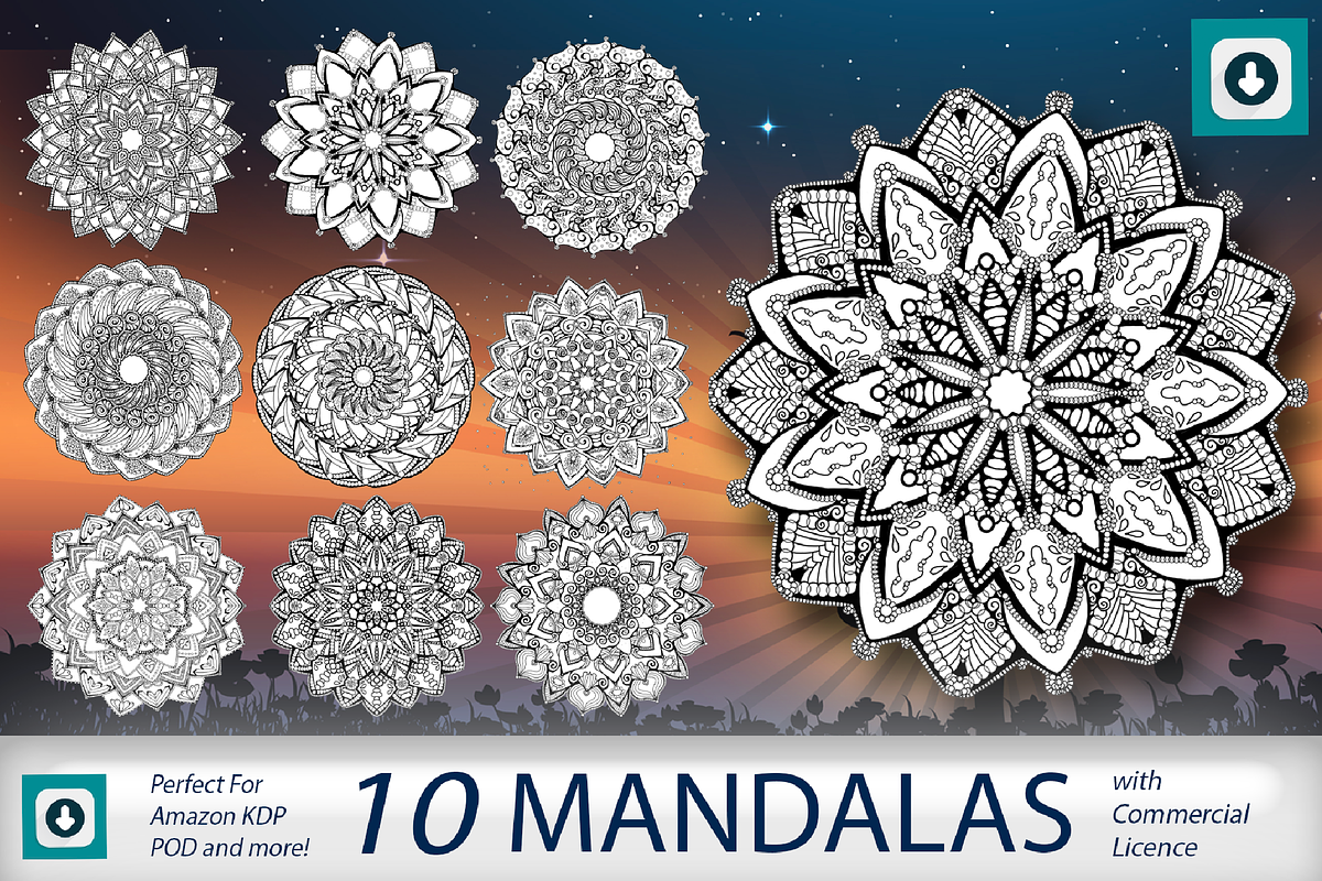 Round Hand drawn Mandalas Meditation, a Graphic by Vibrant Design Shop (Photo 1 of 6)