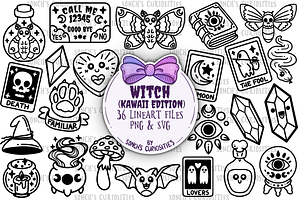 Kawaii Witch lineart