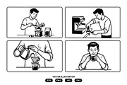 Man is making coffee illustration, a Person Illustration by Vectorlina (Thumbnail 1 of 3)