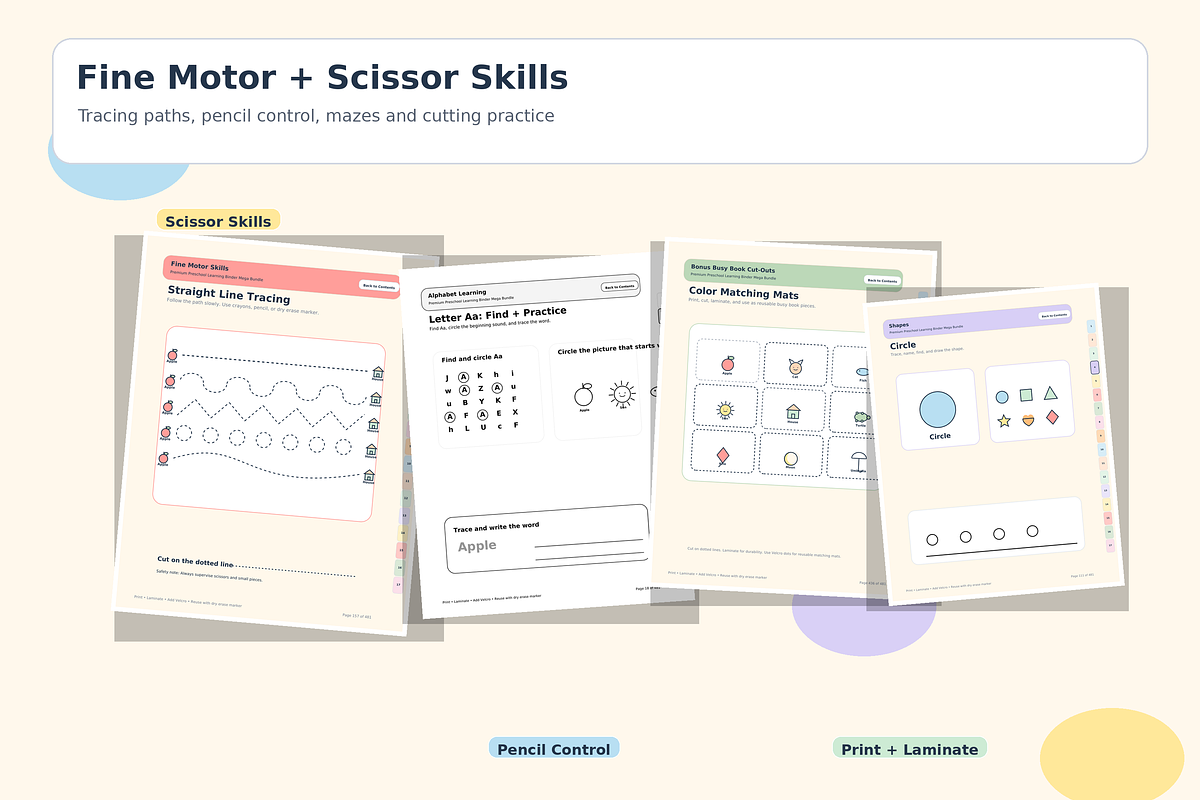 Preschool learning binder, a Stationery Template by HeavensStar (Photo 7 of 10)