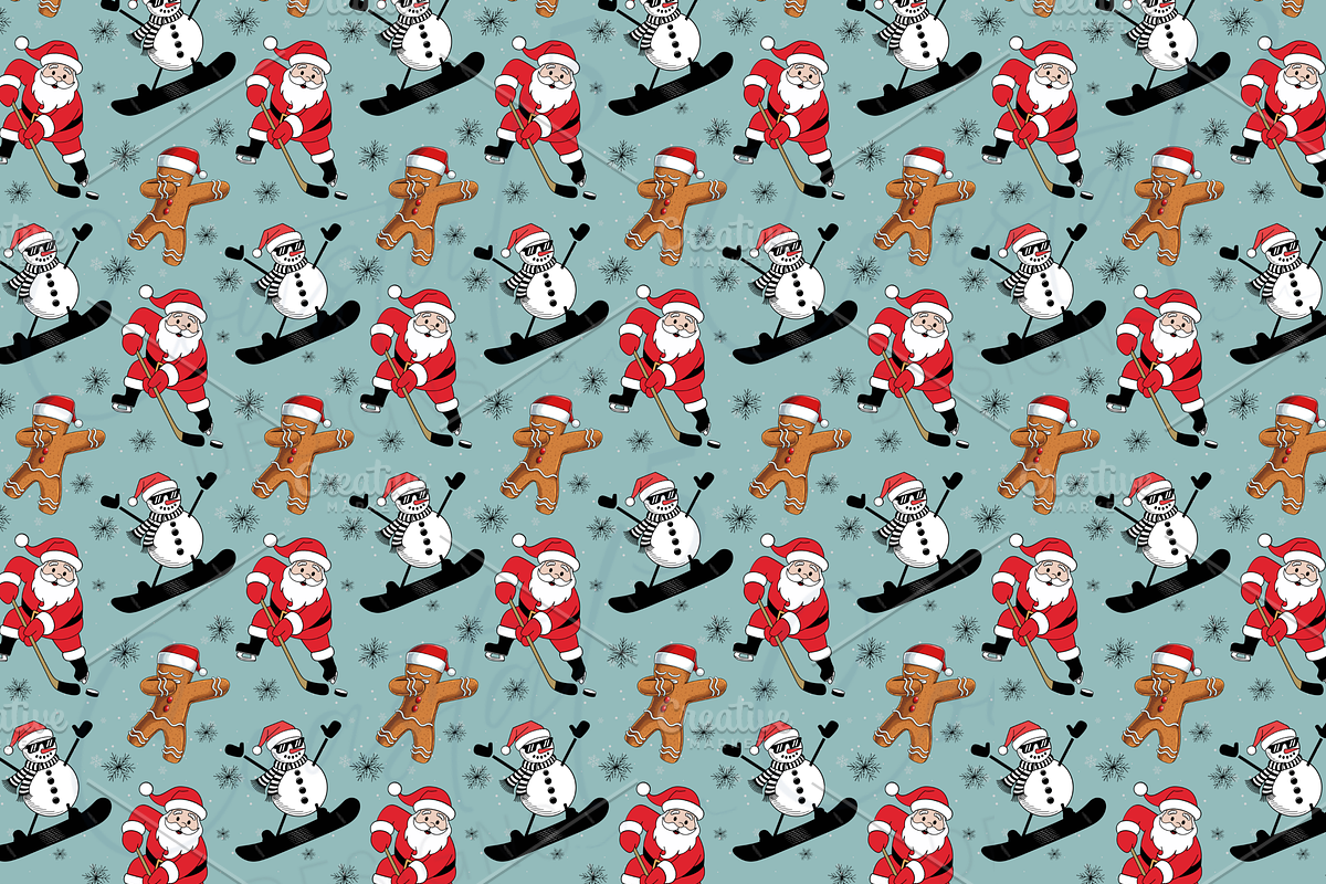 Boys Christmas Seamless Pattern, a Pattern Graphic by Coastal 5 Designs (Photo 2 of 3)