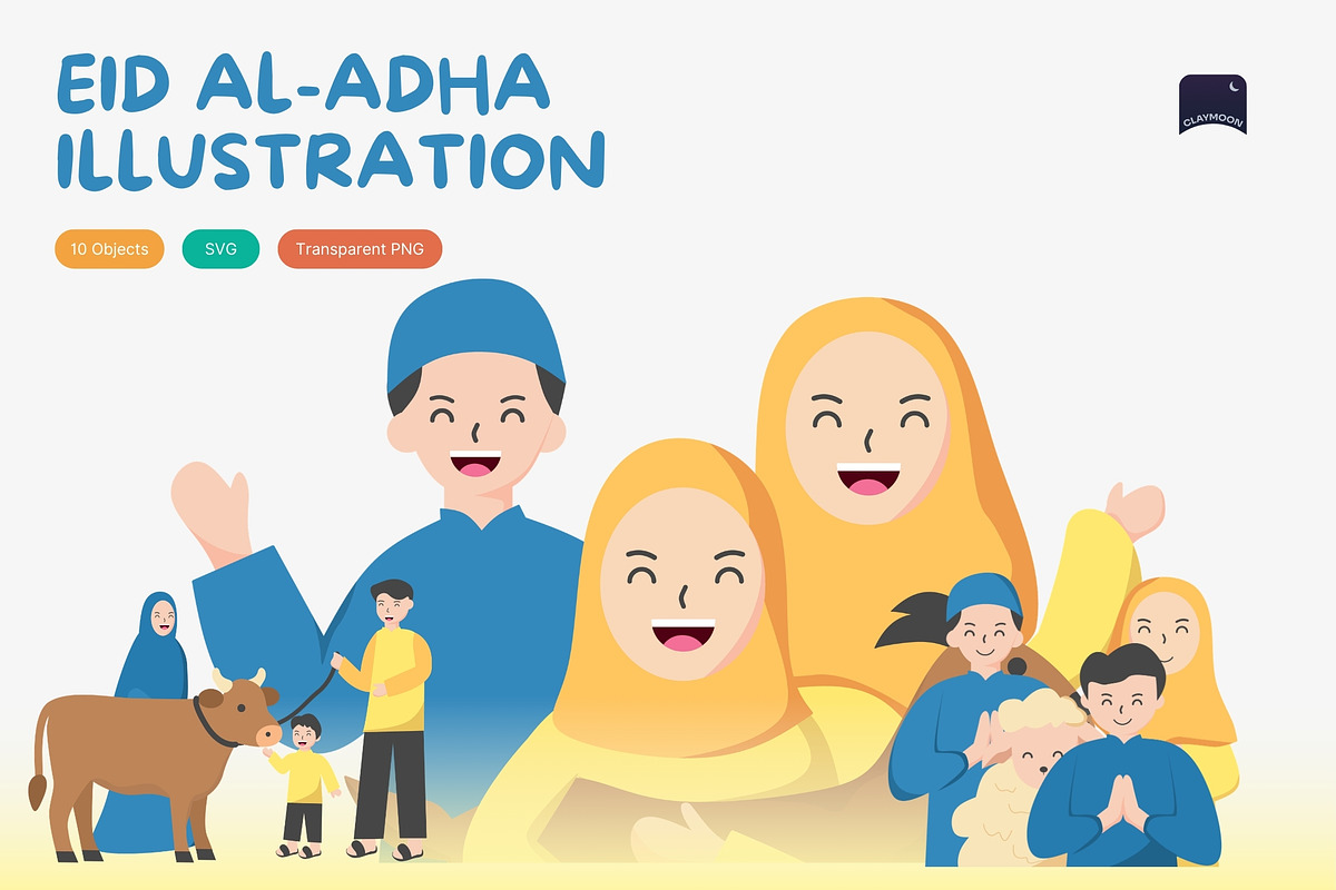 Eid Al-Adha Illustration, a Seasonal Illustration by Claymoon Lab (Photo 1 of 3)