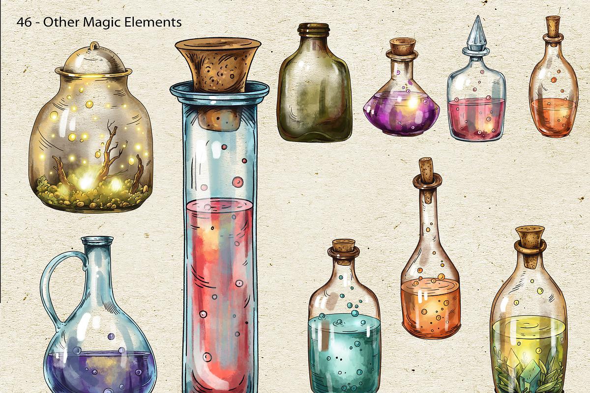 Poison Garden Witchcraft Clipart, an Object Illustration by Belusuab (Photo 9 of 16)