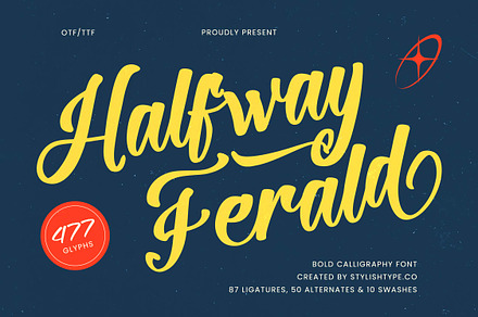Halfway Ferald Bold Calligraphy Font