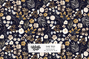 Dark Boho Watercolor Pattern, a Pattern Graphic by Webvilla Studio