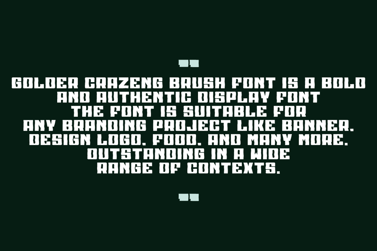 Golder Crazeng Brush, a Handwritten Font by QR Design Studio (Photo 5 of 7)