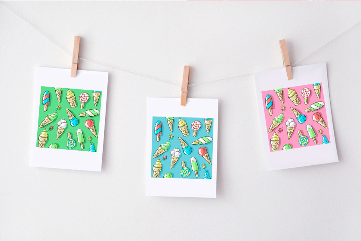 Set: seamless pattern with ice-cream, a Pattern Graphic by Melniklenart (Photo 9 of 9)