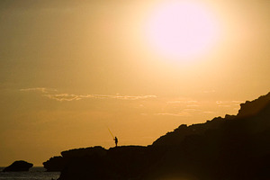 Fisherman Silhouette, a Nature Photo by THP Creative
