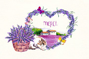 Lavender watercolor clipart, an Animal Illustration by Where summer is (Thumbnail 7 of 7)