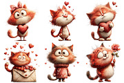 Valentine Cat Clipart, an Illustration by Pixels.Craft (Thumbnail 2 of 5)