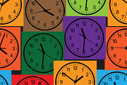 Seamless vector background. Clock., a Decorative Illustration by katykin (Thumbnail 4 of 4)