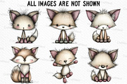 Watercolor Fox with Emotion Clipart, an Illustration by Craft Nest (Thumbnail 3 of 6)