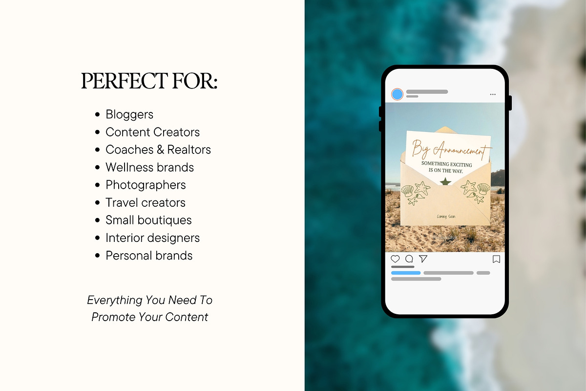 Warm Coastal Scrapbook Instagram, a Social Media Template by Anna Design Studio (Photo 10 of 11)