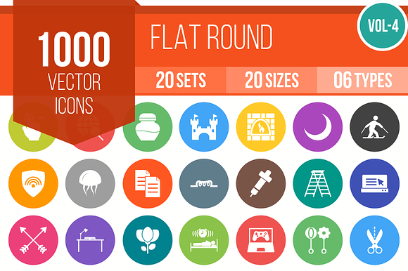 1000 Flat Round Icons (V4) preview 4